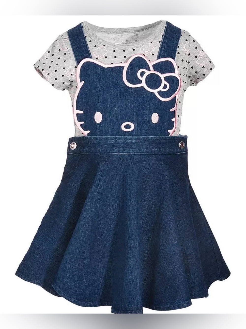 HELLO KITTY Denim Embroidered Skirtall - 6X